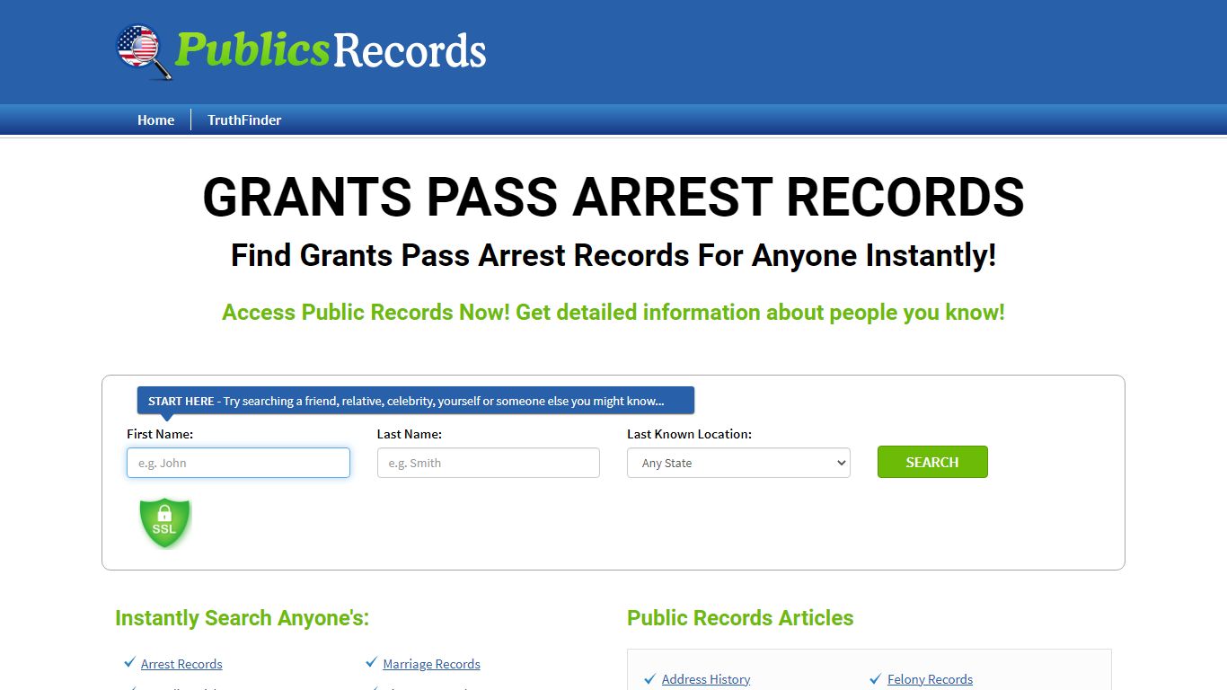 Find Grants Pass Arrest Records For Anyone Instantly!