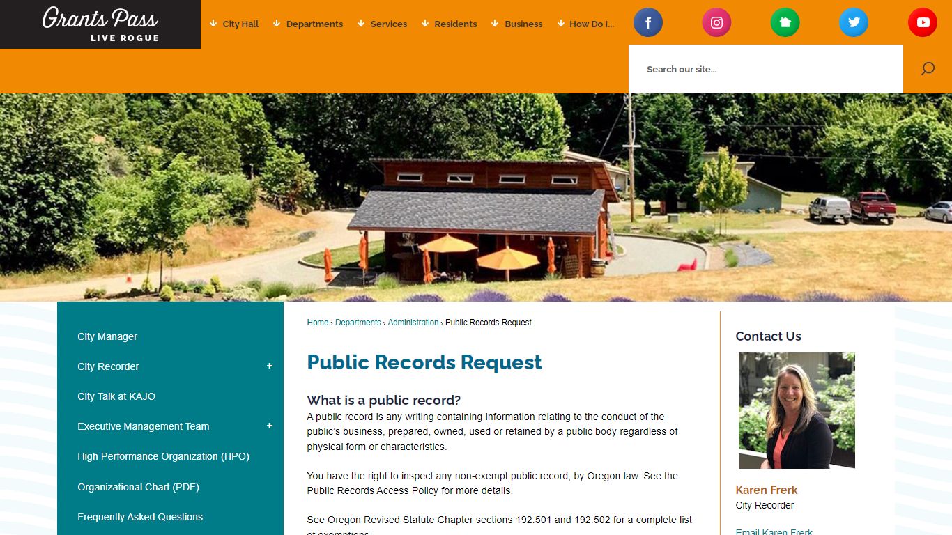 Public Records Request | Grants Pass, OR - Official Website